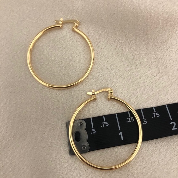 18k Gold Filled Tube Hoop Earrings - Picture 4 of 4